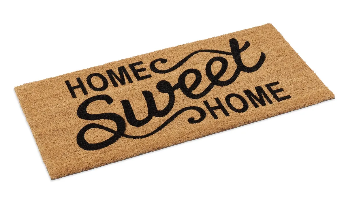Natural coir doormat printed with Home Sweet Home